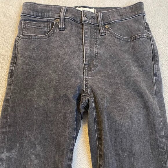 Madewell Womans Jeans 25T Black with Frayed Hem Distressed High-Rise Skinny - Picture 10 of 16